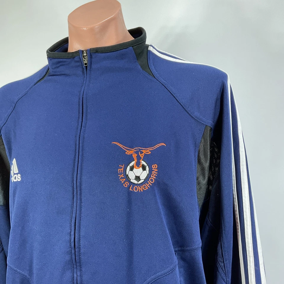 Chaqueta de fútbol Adidas Texas Longhorns 2003 vintage cremallera completa edición Y2K jugador XL Foto 4 de 4