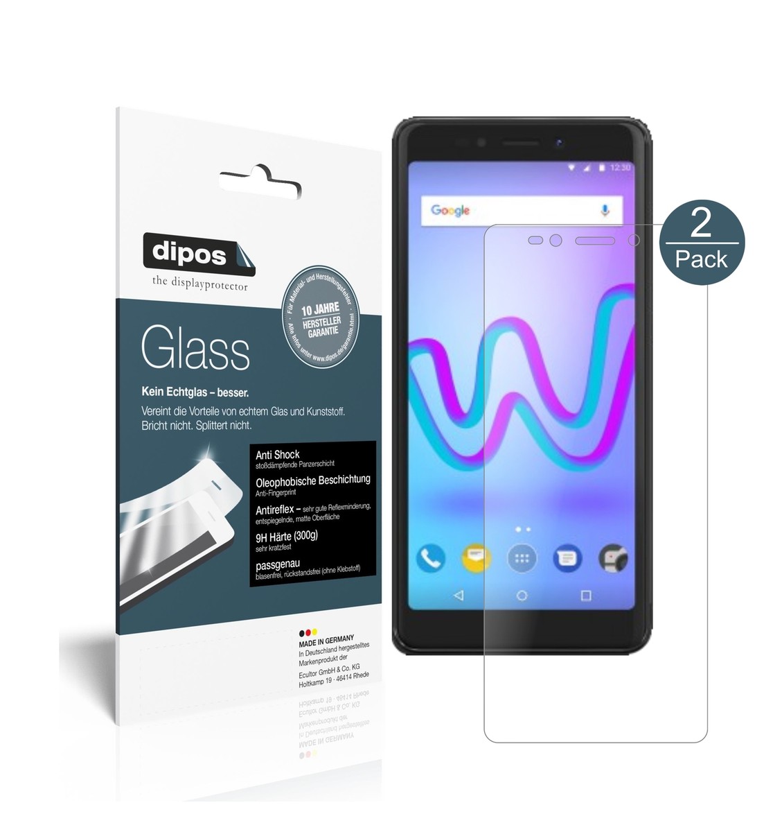 2x Pellicola per Wiko Jerry 3 Protettiva Protezione opaco Flessibile 9H dipos