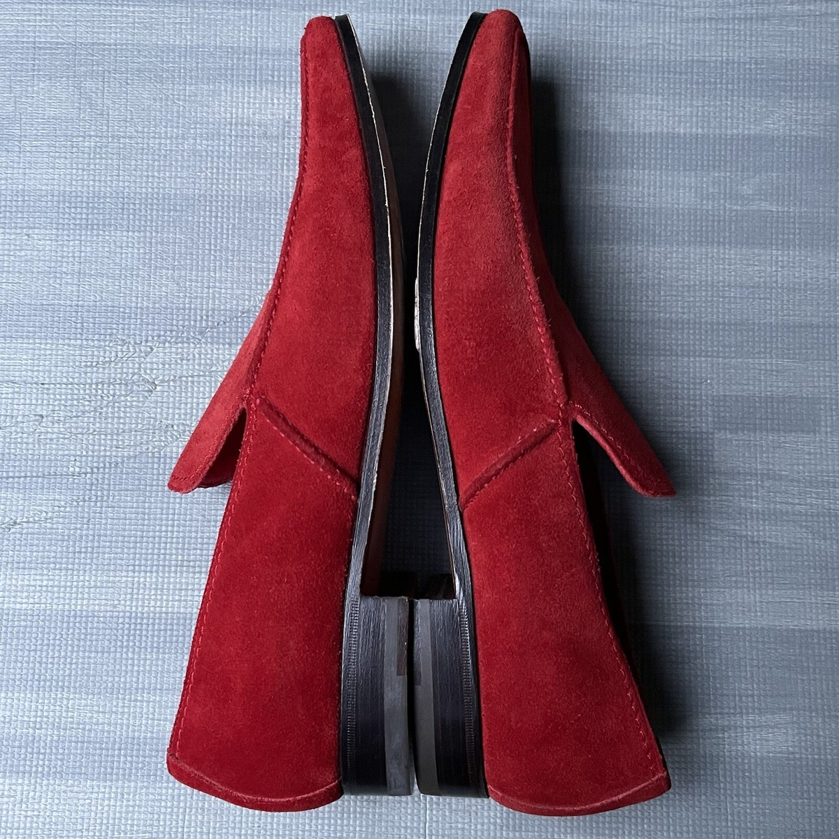 YVES SAINT LAURENT Shoes 42 RIVE GAUCHE Red Suede Loafers  display picture 1