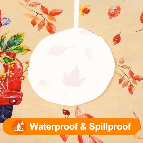 Smiry Plastic Thanksgiving Tablecloth Autumn Harvest Pumpkin Truck Yellow 30x72" - Picture 3 of 7