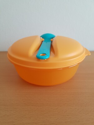 tupperware salat to go, Hitparade,  600 ml, mit Löffel, Orange, wie Neu