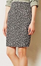 Anthropologie MAEVE Bellis Skirt Straight Pencil Gray Black Floral Sz 6
