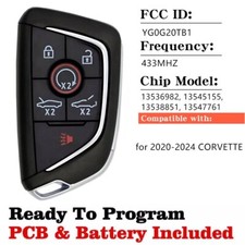 Smart Car Keyless Proximity Remote Fob 6button For Chevrolet Corvette Yg0g20tb1