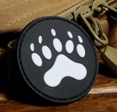 3D PVC K9 Dog Handler Paw official Rescue Hook&Loop Patch Rubber Badge Round