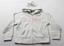 Old Navy Girls Logo-Graphic Zip Hoodie AP2 Light Heather Gray Medium 8 NWT