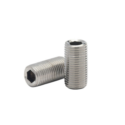 V2A Stainless Steel Fine Thread Grub Screws Flat Point Allen Socket Set Screws