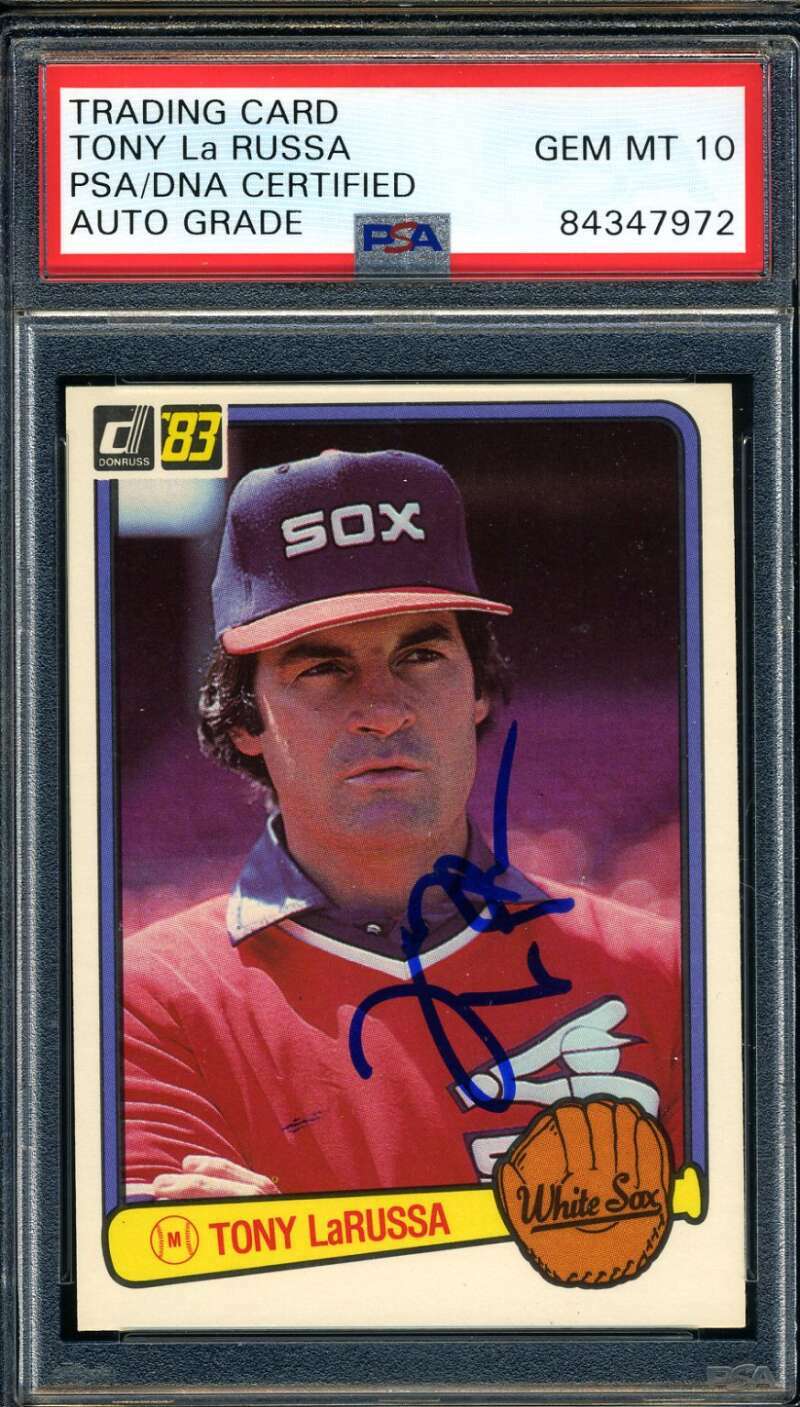 Tony Larussa PSA DNA Gem Mint 10 Signed 1983 Donruss Autograph