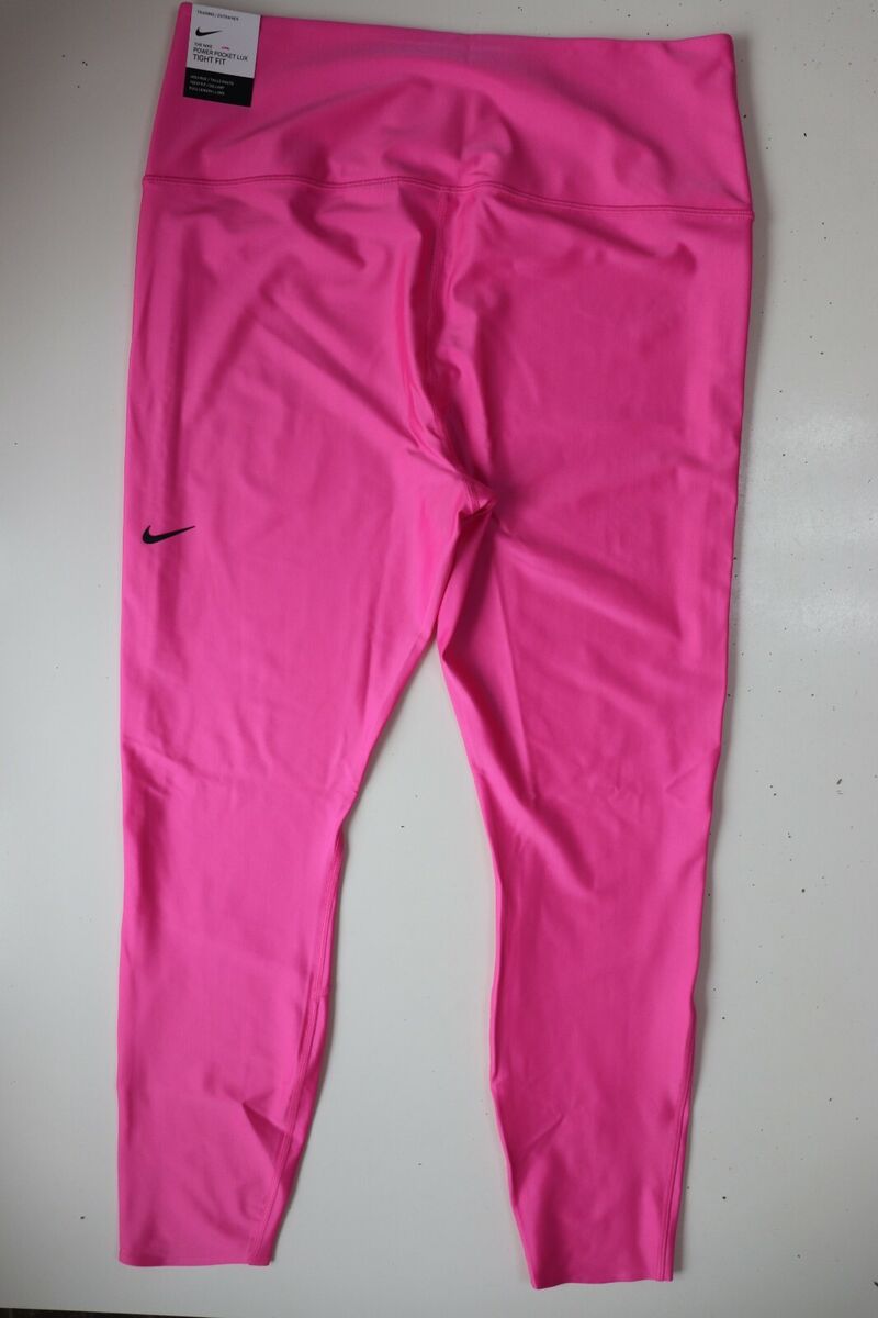 NIKE TECH PACK POWER POCKET LUX TRAINING GYM TIGHTS PINK AT1036