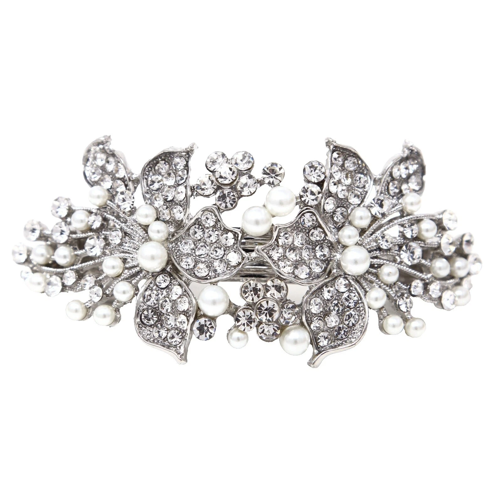 Broches de Pelo Flor de Cristal para Mujeres