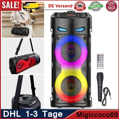 2000W Kabelloser Bluetooth 5.0 Lautsprecher Party Karaoke Subwoofer mit Mikrofon