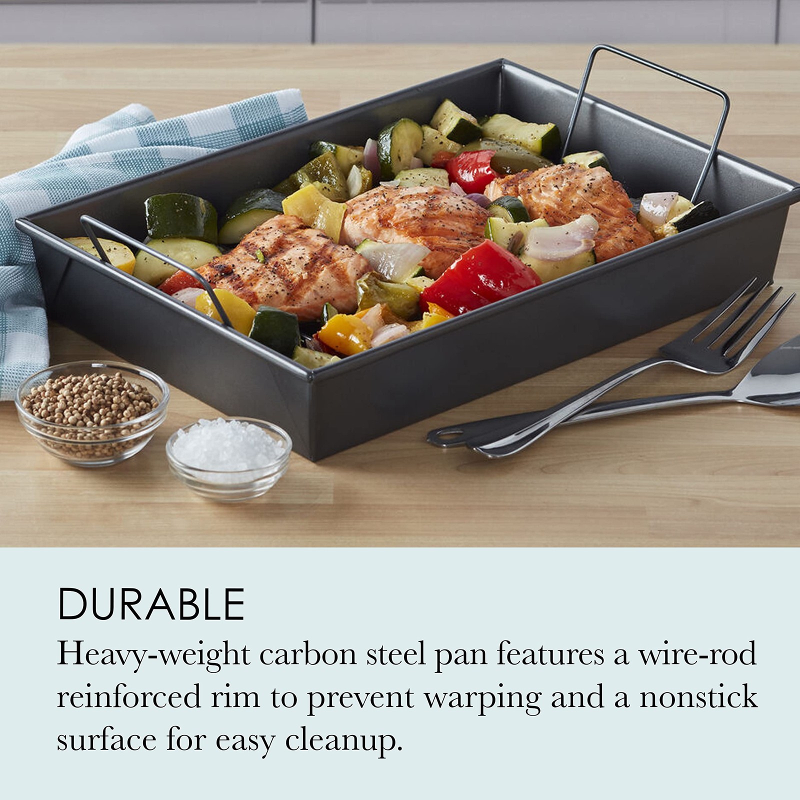 Chicago Metallic Pro Non-Stick Roast & Broil Pan Rack 13x9 Dark Gray | eBay
