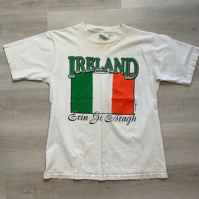 Le Pays Int Ireland Erin Go Bragh Unisex Adult Crew Tee White Large Made in USA