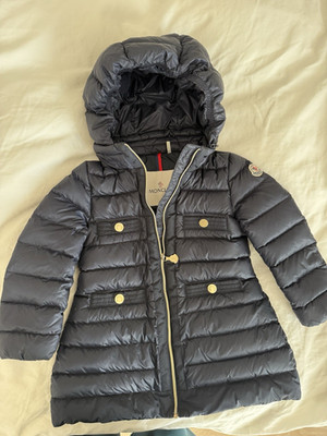 Moncler Girls Black Hooded Puffer Down Coat Long Sleeve Size 2