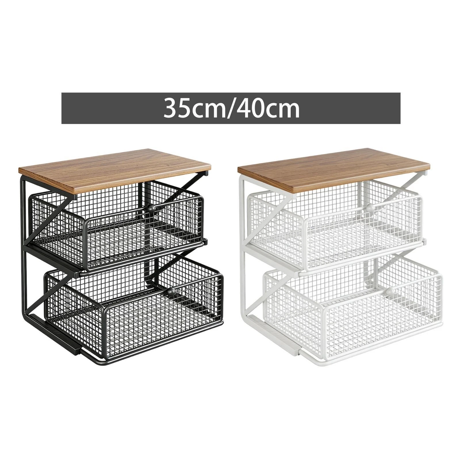 Coffee Bar Station Organizer Kitchen Counter Shelf with Smooth Drawer Gifts