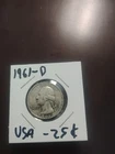 1961 - United States - SILVER - Quarter Mint Mark D - Coin