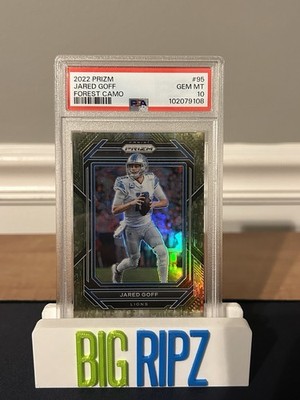 Jared Goff 2022 Prizm #95 Forest Camo Prizm 15/15 SSP | PSA 10 Gem Mt | Pop 2
