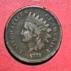 1873 US Indian Head Cent! "LIBERTY" Shows! FINE Details! Old US Coin!