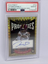 2024 Finest Jayden Daniels Prodigies Auto Black Geometric /25 PSA 10