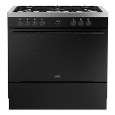 Image of Belling Vision Single Cavity 90cm Dual Fuel Range Cooker - Black 444412039
