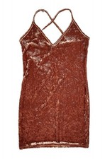 Forever 21 Velvet Dress Small Orange Crushed Velvet Velour Bodycon Y2k Sexy Mini