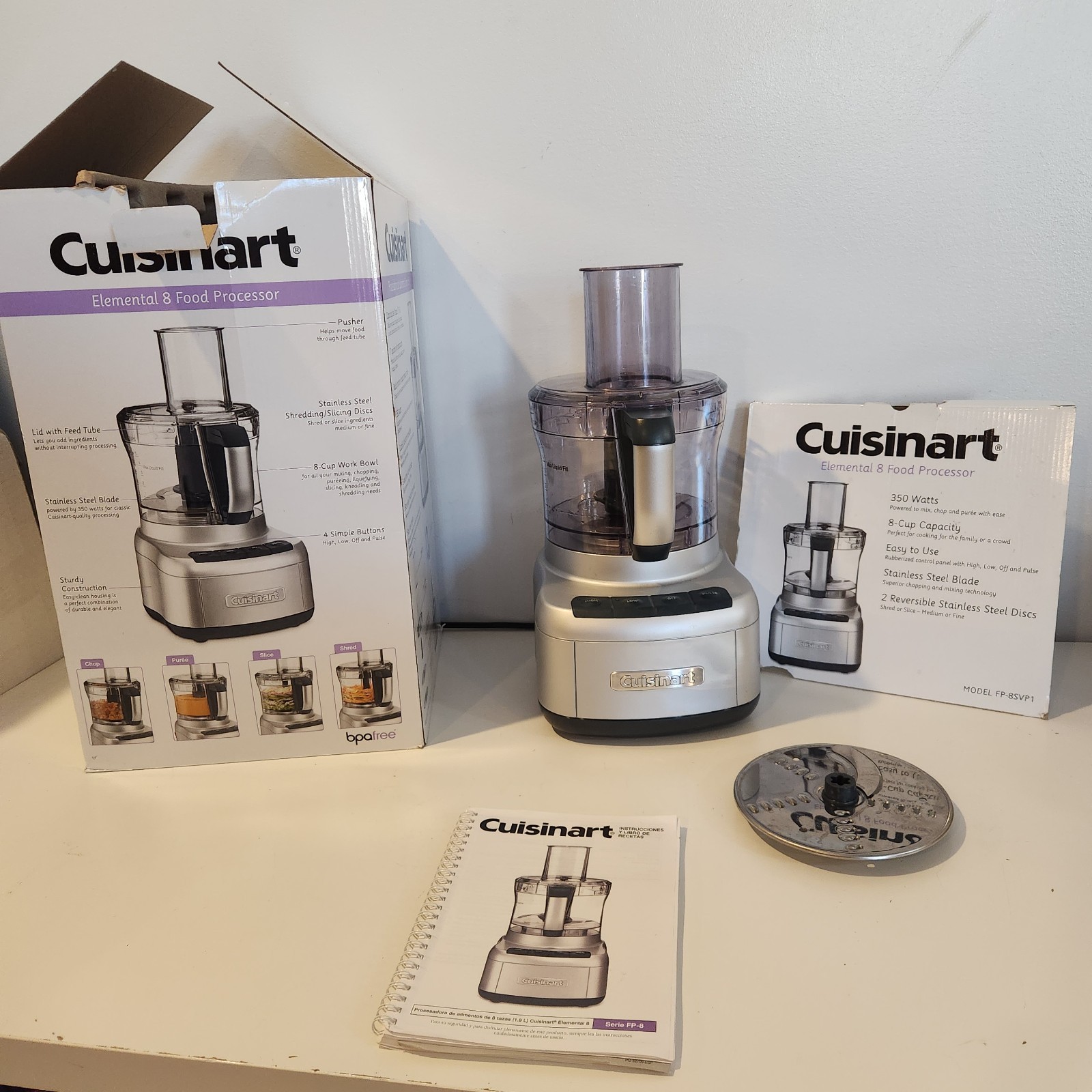 Cuisinart FP-8GMP1 Elemental 8-Cup Food Processor Gunmetal T