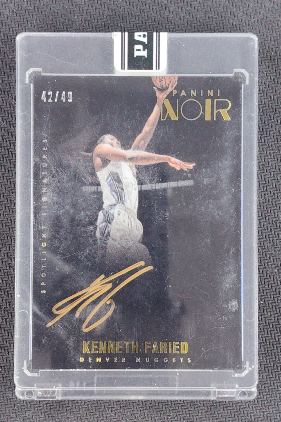 2015-16 Panini Noir Kenneth Faried Spotlight Signatures Auto /49 Denver Nuggets