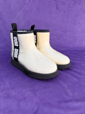 Ugg Women's Classic Clear Mini Ankle Natural Winter Boots Shoes Size 6
