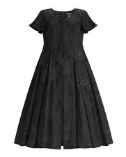 Vintage Y2K 90s Jamie Brooke Maxi Dress Womens 5/6 Black Floral Goth Whimsigoth