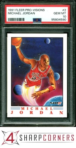 1991 FLEER PRO-VISIONS #2 MICHAEL JORDAN BULLS HOF PSA 10
