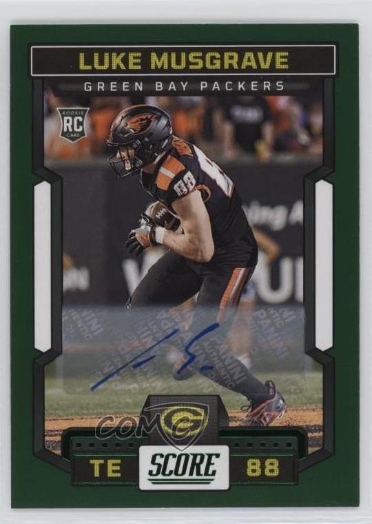 2023 Score Rookies Green Signatures Luke Musgrave #340 Rookie Auto RC