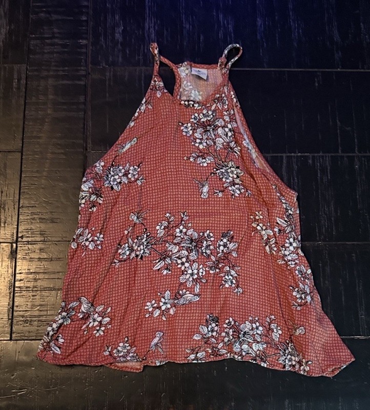 Floral burnt orange Women's tank Top size small