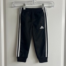 Adidas Toddler Track Pants Black 3-Stripes Joggers Size 2T