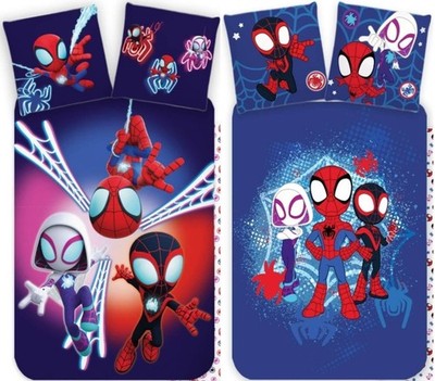 Marvel Spidey & Super-Freunde 2 x Wende-Bettwäsche-Set 135x200 80x80 Baumwolle