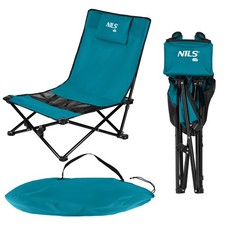 Sedia da campeggio sedia da spiaggia HMS sedia pieghevole compatta blu-nero 1...