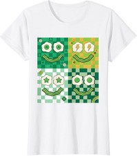 Smile Face Eggs and Bacon Ham Breakfast St Patricks Ladies' Crewneck T-Shirt