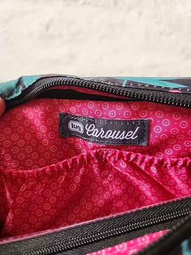 LUG Convertible RFID Crossbody Bag Scoop Black Pink Flamingo-Tropical - Picture 3 of 3