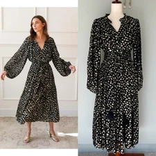 MILLE RESORT & TRAVEL Marlo Midi Dress in Gold Dust Size Small