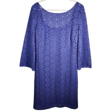 Lilly Pulitzer Topanga Breakers Lace Dress M Iris Blue Wedding Party Cocktail