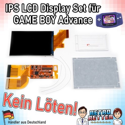 GameBoy Advance IPS LCD Set V3 Drop In GBA Display Mod Retro Funny Pixel Playing