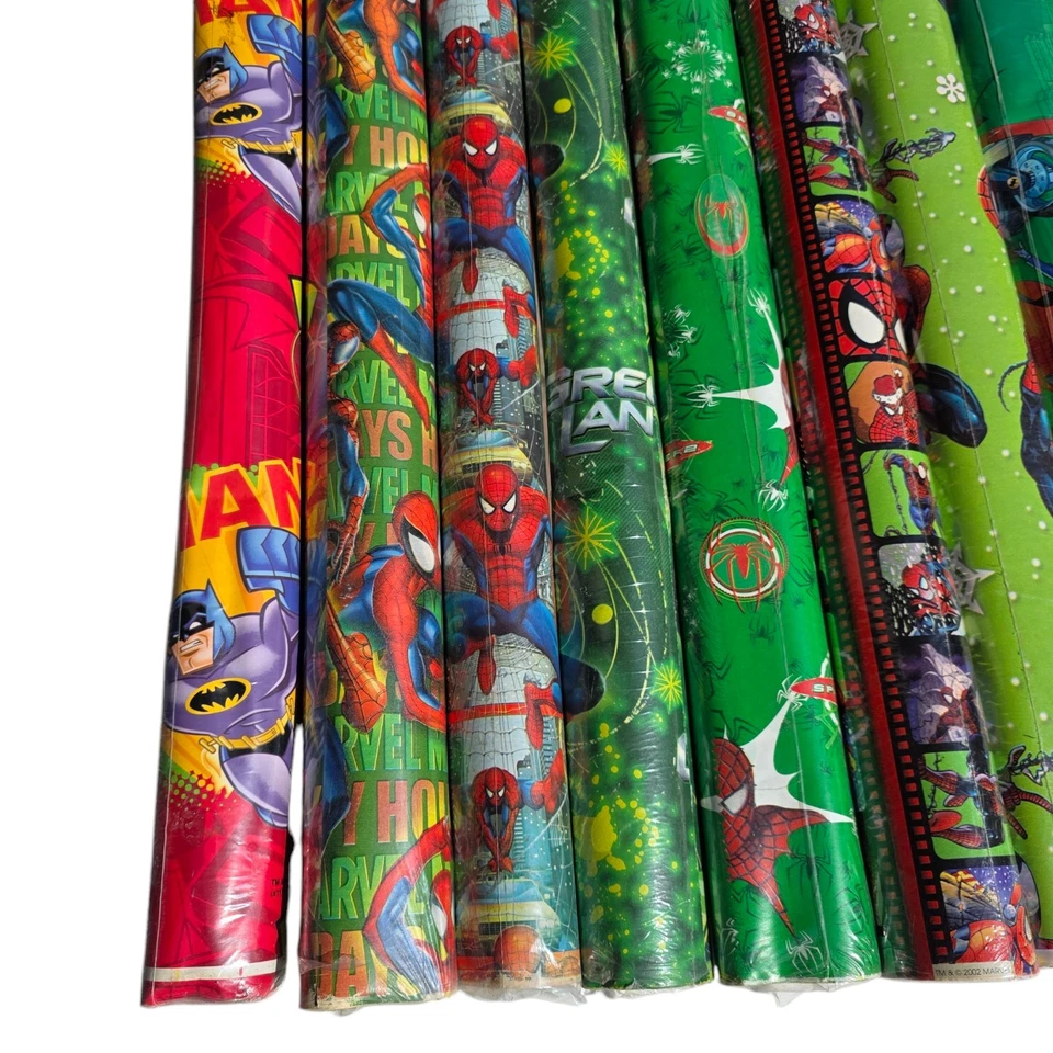 10 rolls SpiderMan Batman Scooby Doo Green Lantern Christmas Gift Wrapping Paper - Image 2 of 4