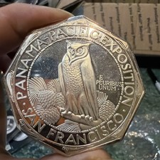 Rare 5 oz 999 Silver Octagonal Panama-Pacific Exposition San Francisco 50$