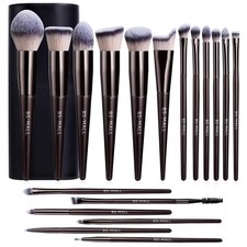 18 Pcs Synthetic Makeup Brush Set Foundation Powder Concealer With Black Case