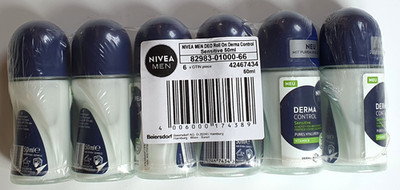 NIVEA MEN DEO Stift Roller Roll On Derma Control Sensitive 6x 50ml Deodorant NEU