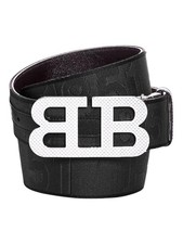 Bally 6239332 Men's Mirror Buckle Reversible Black Belt EU 100/US 40 MSRP 450