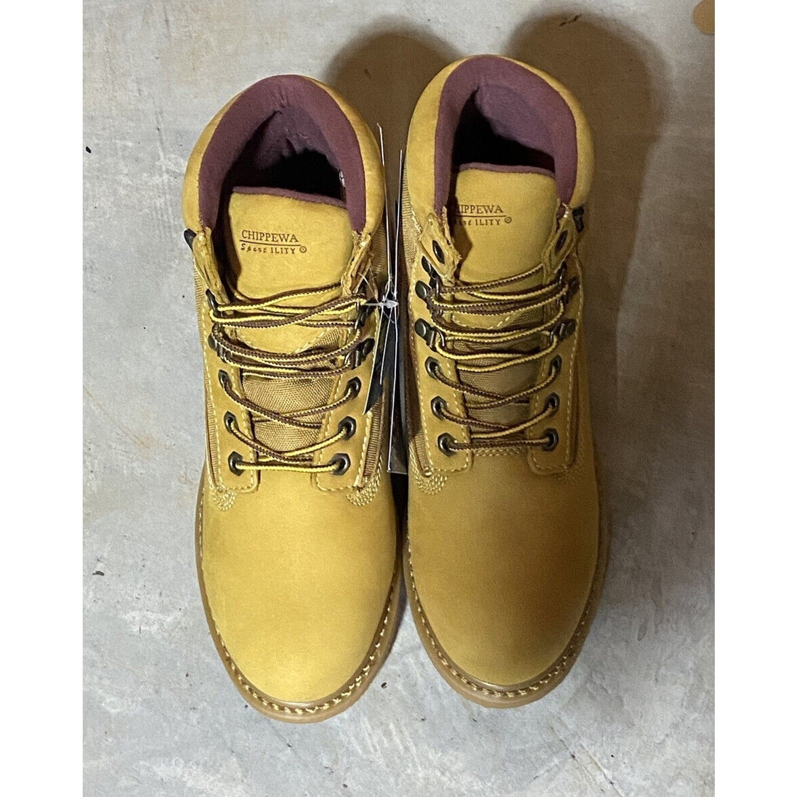 Chippewa Golden 24513 Leather Boots 6" Insulated Soft Toe Work Boots Size 8W