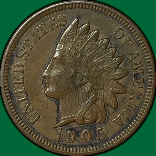 1905 Indian Head Cent Almost Uncirculated AU Coin #34536