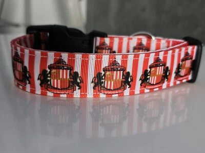 Handmade Adjustable Dog Collar Sunderland Inspired SEE DESCRIPTION FOR SIZING