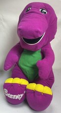Talking Barney Purple Dinosaur Plush 18  Vintage 1996 Hasbro Playschool Working