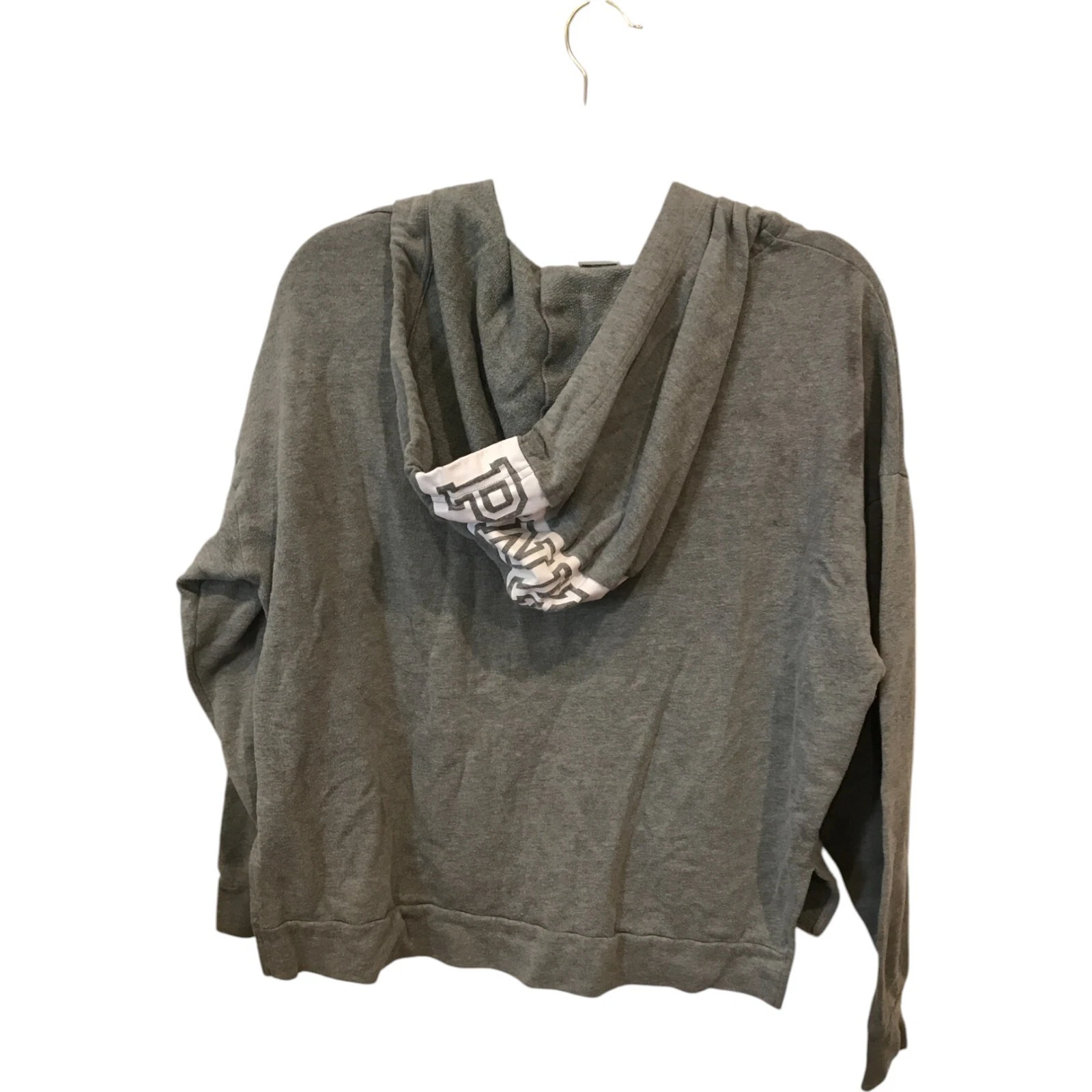 UNDERCOVER Felpa con cappuccio Victoria's Secret ROSA donna M grigia scollo a V orlo spacco pullover