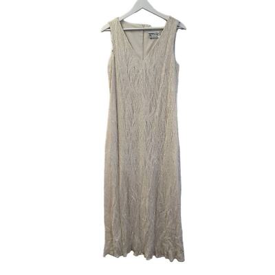 SL Fashions Vintage Women's Gold Dress Size 16 Lace Formal Elegant Glamorous